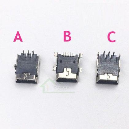 Imagem de 10 Conector Mini Usb Fêmea 5 Pinos Solda Smd Controle De Ps3
