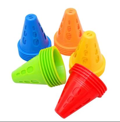 Imagem de 10 Cones Com 3 Barreiras E Sinalizador Agilidade Funcional