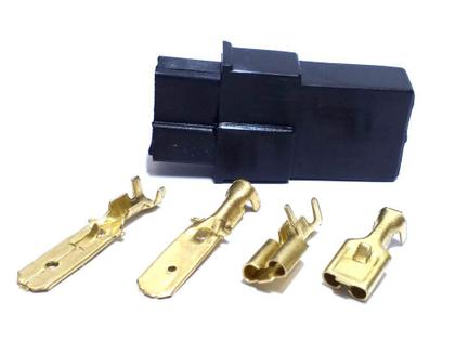 Imagem de 10 Conjunto Conector 2 Vias Preto Terminais de 6,3mm Plug