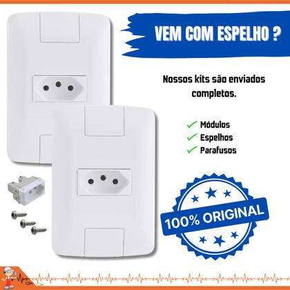 Imagem de 10 Conjuntos Tomada Tramontina Aria 4x2 10a 2P+T Parafuso oculto