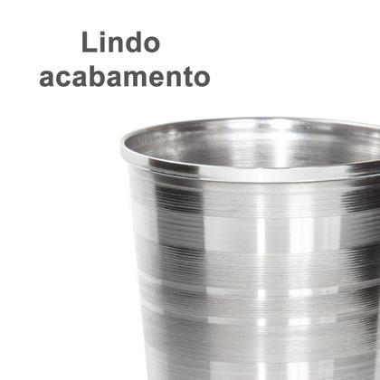 Imagem de 10 Copos Aço Inox Resistente Grande Cerveja Agua Suco 390ml