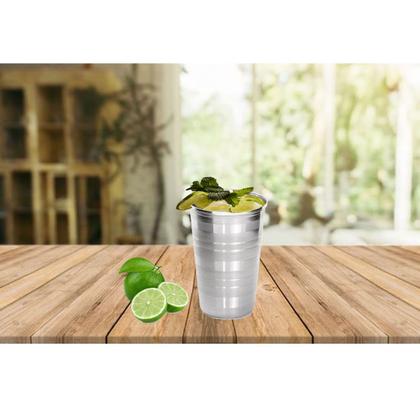 Imagem de 10 Copos Aço Inox Resistente Grande Cerveja Agua Suco 390ml