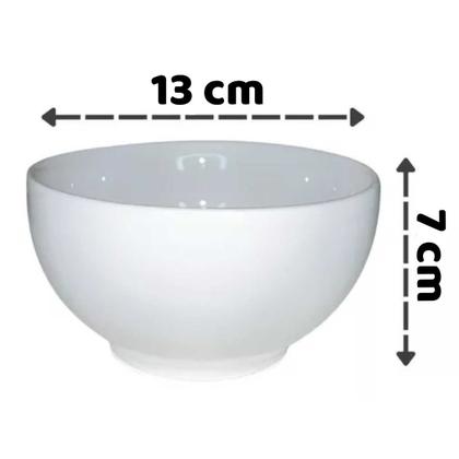 Imagem de 10 Cumbuca Porcelana Capri Grande 500ml 13x7 cm Açaí Sopa