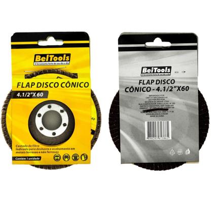 Imagem de 10 Discos Lixa Flap 4.1/2 Grão 60  Classic Basic Beltools