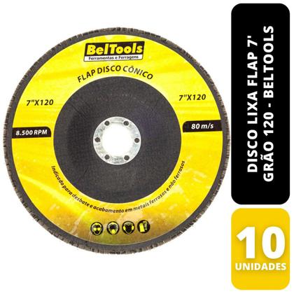 Imagem de 10 Discos Lixa Flap 7' Grão 120 Classic Basic Beltools