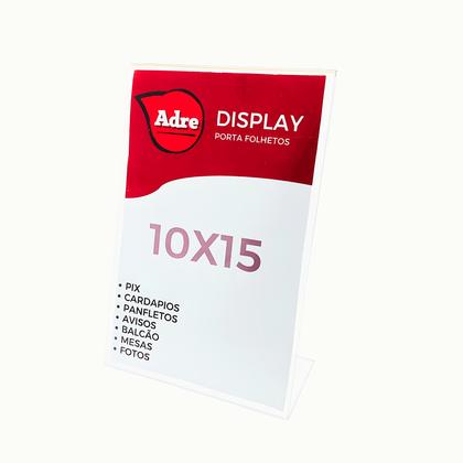 10 Display A6 L Expositor 10x15 Acrílico (PS) Pix QRcode Aviso Mesa Cardapio - Adre Utilidades Imagem de 10 Display A6 L Expositor 10x15 Acrílico (PS) Pix QRcode Aviso Mesa Cardapio