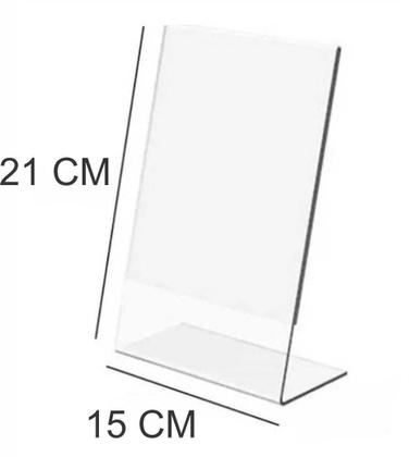 Imagem de 10 Display L Expositor 21X15 Acrílico Cardápio Pix Qr A5 Ver