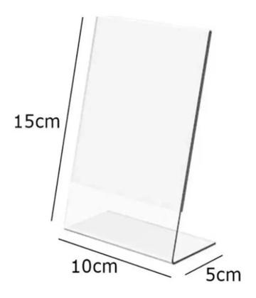 Imagem de 10 Displays L Expositor 10X15 Acrílico Cardápio Pix Qr Code