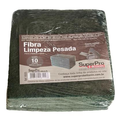 Imagem de 10 Fibra Esponja Limpeza Pesada Superpro Bettanin 130x240mm