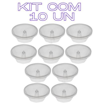 Imagem de 10 Formas Mini Pudim 120ml Forneável C/ Tampa Forno e Microondas Cuzcuz Doces 