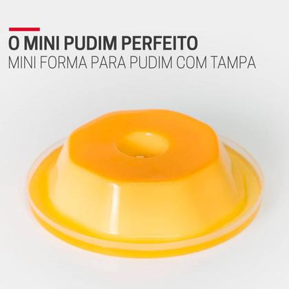 Imagem de 10 Formas Mini Pudim 120ml Forneável C/ Tampa Forno e Microondas Cuzcuz Doces 