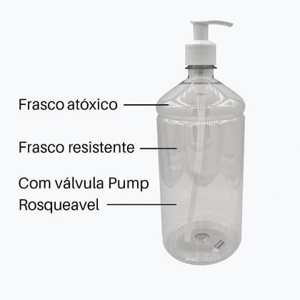 Imagem de 10 Frasco 1000ml Para Sabonete Liquido Pet Com Válvula Pump