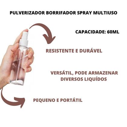 Imagem de 10 Frasco Borrifador Pulverizador Válvula Spray 60ml