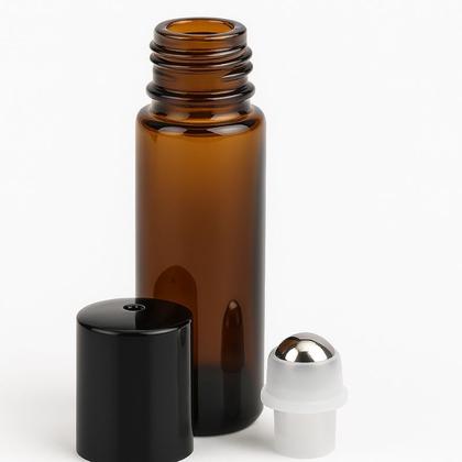 Imagem de 10 Frascos 5ml Vidro Ambar Oleo Essencial Roll On Perfume