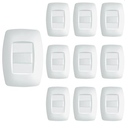 Imagem de 10 Interruptor Simples Fame Elegance Com Placa 4X2 Branco