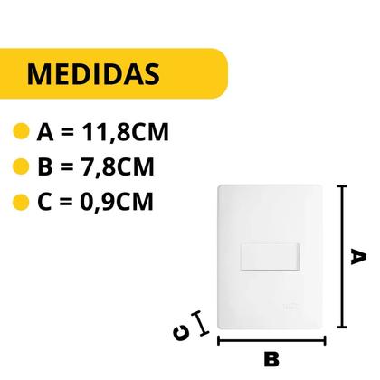 Imagem de 10 Interruptor Simples Horizontal Habitat Branco Fame 3769