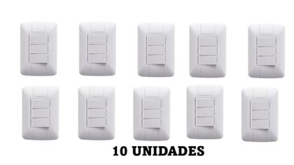 Imagem de 10 Interruptores 3 Teclas Simples 6A Tramontina Aria