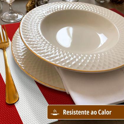 Imagem de 10 Jogo Americano Navy Alto Padrão Impermeável Pvc Br Vm