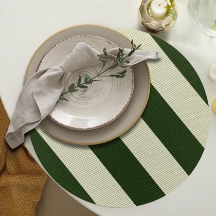 Imagem de 10 Jogo Americano Navy Alto Padrão Impermeável Redondo Bg Vd