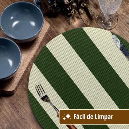 Imagem de 10 Jogo Americano Navy Alto Padrão Impermeável Redondo Bg Vd