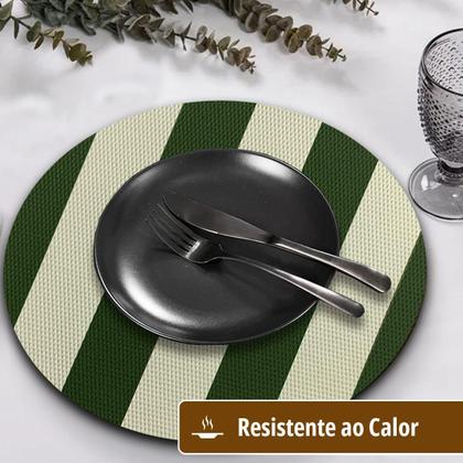 Imagem de 10 Jogo Americano Navy Alto Padrão Impermeável Redondo Bg Vd