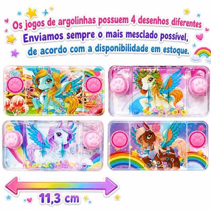 Imagem de 10 Jogos Aguaplay Water Game Argolas Unicórnio Pony para Lembrancinha de Festa