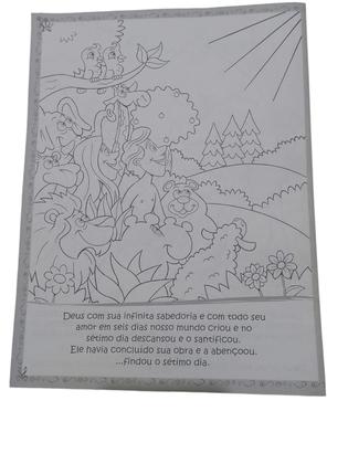 Imagem de 10 Kit Desenhos de Colorir + Quebra Cabeça + Jogo da Memória com 10 Peças Cada Histórias Bíblicas