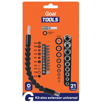 Imagem de 10 Kits Eixo Extensor Flexível Universal Bits Soquetes Para Parafusadeira Goal Tools Revenda