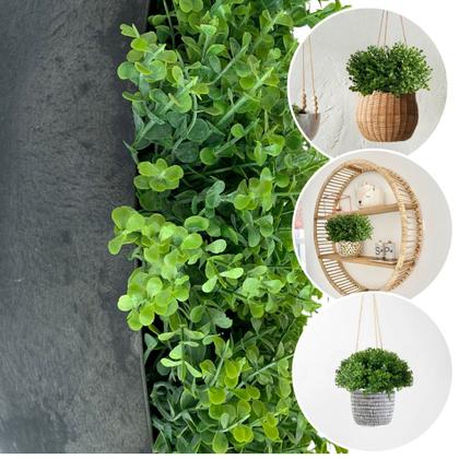 Imagem de 10 maços de mini plantas artificiais ótima para projetos de decoração em festas com 6 hastes cada - DE0324