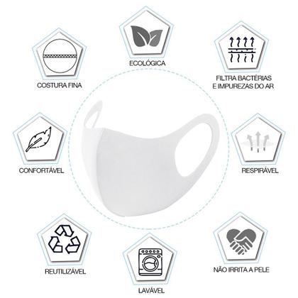 Imagem de 10 Máscaras Laváveis Reutilizável Branca Cuidado Pessoal