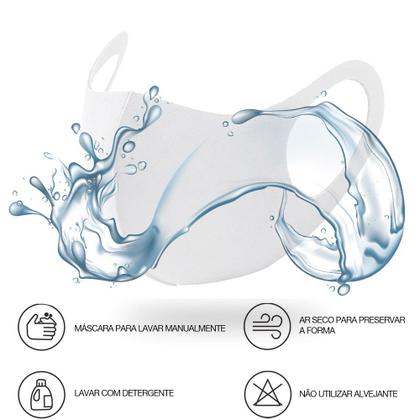 Imagem de 10 Máscaras Laváveis Reutilizável Branca Cuidado Pessoal