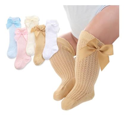 Imagem de 10 Meias Bebê 3/4 Batizado Com Laço Atacado Papilloo