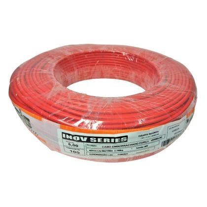 Imagem de 10 Metros Cabo Força Positivo 6,0mm Vermelho Emborrachado Para Som Automotivo 1x6mm