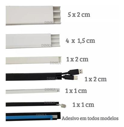 Imagem de 10 Metros Canaleta De Chão Preta 45x15mm Piso Fio Cabo