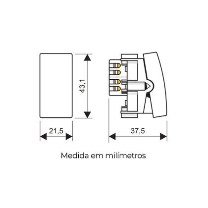 Imagem de 10 Módulo Interruptor Paralelo Fame Habitat Black 16A Preto