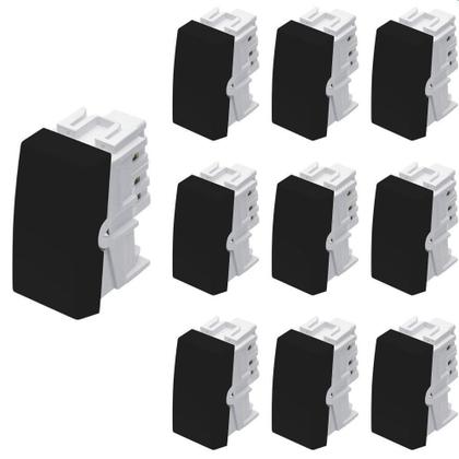 Imagem de 10 Módulo Interruptor Paralelo Fame Habitat Black 16A Preto