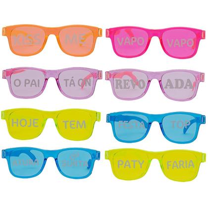 Imagem de 10 Oculos Cristal Frases Sortidos Balada Bloco