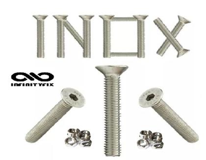 Imagem de 10 Parafuso Allen Cabeça Chata M6 X 45 Aço Inox A2+10 Porca Inox Sextavada M6-61525700/CCCH6X45A2