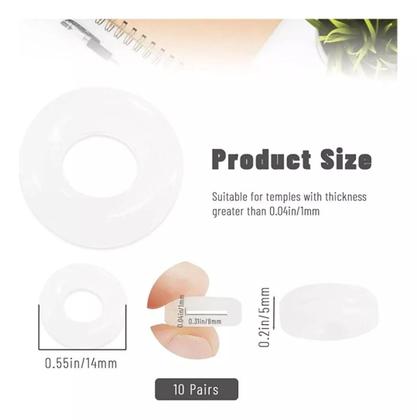 Imagem de 10 Pares Aro Silicone Óculos Rb Branco