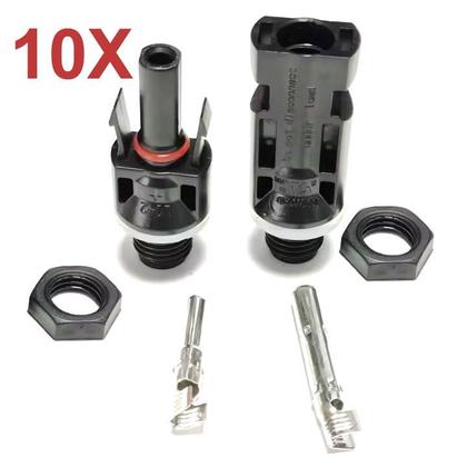 Imagem de 10 Pares Conector MC4 Rosca M12 Energia Solar Stringbox