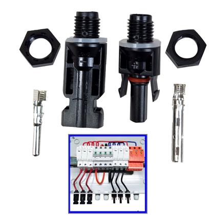 Imagem de 10 Pares Conector MC4 Rosca M12 Energia Solar Stringbox
