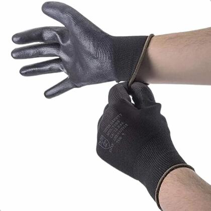Imagem de 10 Pares Luva Epi Segurança Multi Tato Tricotada Pu Antiestatica M