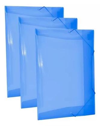 Imagem de 10 Pastas Plásticas C/elástico Ofício Azul