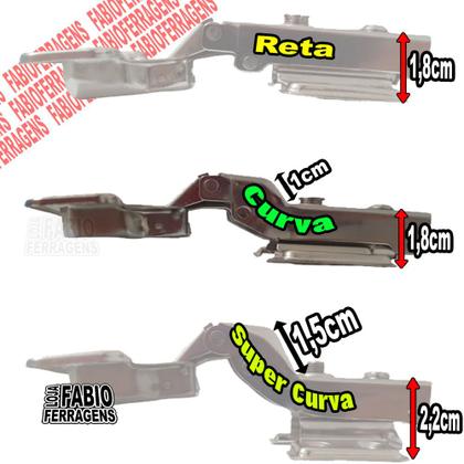 Imagem de 10 Peças - Dobradiça Para Armario Com Amortecedor De 35mm Curva