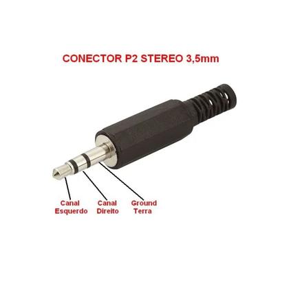 Imagem de 10 Peças Plug P2 St Plastico C/rabicho