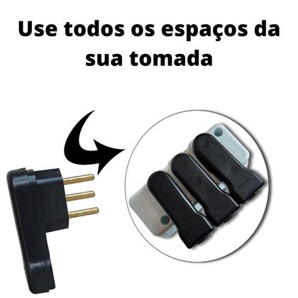 Imagem de 10 Peças Plugue Pino Macho 90 Lateral 20A 2P+T Preto Voltim