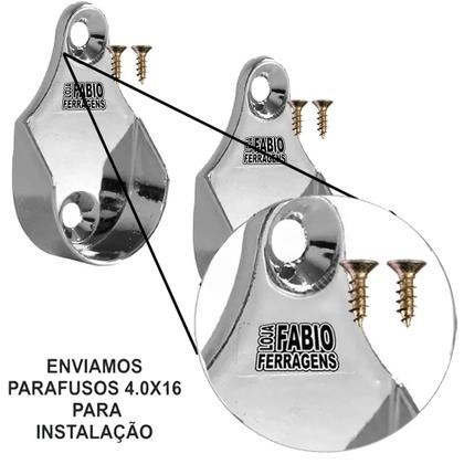 Imagem de 10 Peças - Suporte Lateral Para Tubo Redondo Para Guarda Roupas Cromado