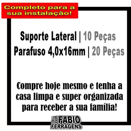 Imagem de 10 Peças - Suporte Lateral Para Tubo Redondo Para Guarda Roupas Cromado