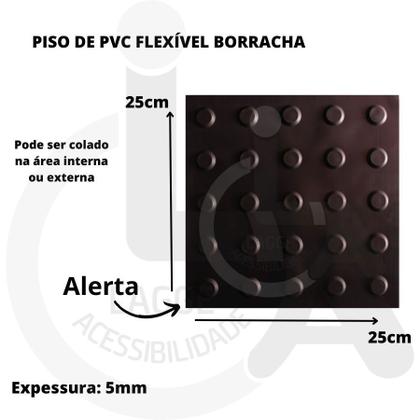 Imagem de 10 PISOS TÁTIL ALERTA PVC 25X25CM +KIT ESCADA ACESSIVEL 20x3