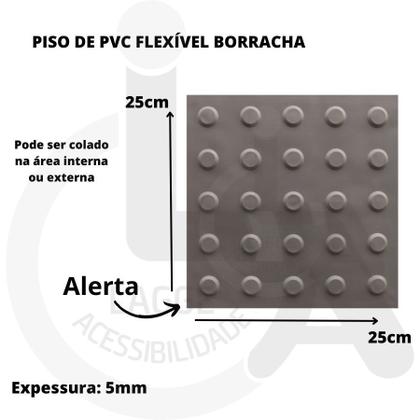 Imagem de 10 pisos tátil alerta pvc 25x25cm+kit escada acessivel 7x3cm